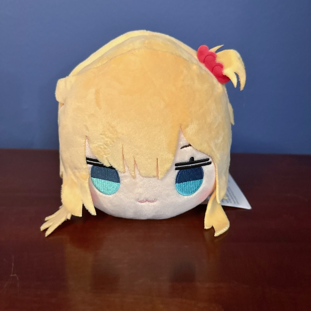Hololive JP Akai Haato Haachama Nesoberi Laying Down Furyuu Plush Round 1 NWT